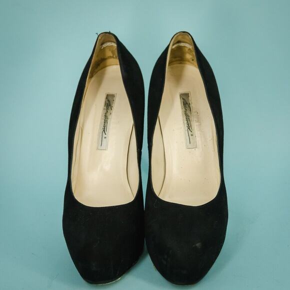 Brian Atwood 41 Size 10 Black Suede Leather Platform High Heels Pumps - Picture 2 of 8